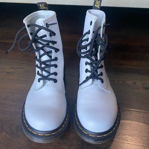 White Doc Marten Boots - Women US 8